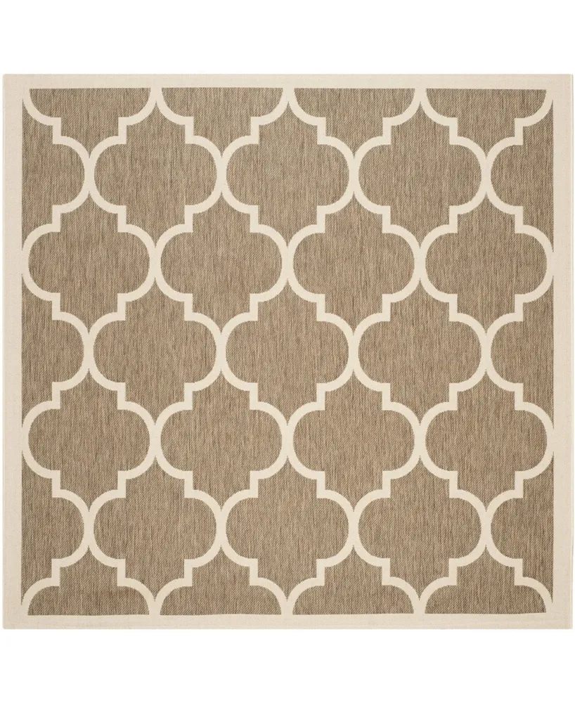 Safavieh Courtyard CY6914 Brown and Bone 4' x 4' Square Outdoor Area Rug