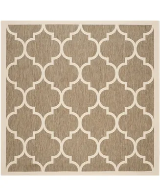 Safavieh Courtyard CY6914 Brown and Bone 4' x 4' Square Outdoor Area Rug