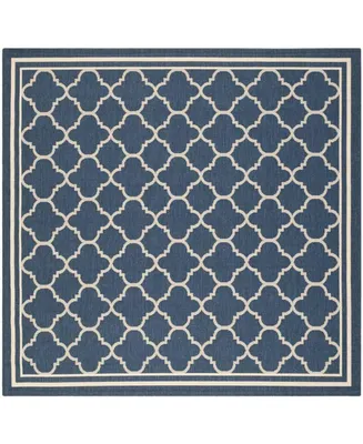 Safavieh Courtyard CY6918 Navy and Beige 5'3" x 5'3" Sisal Weave Square Outdoor Area Rug