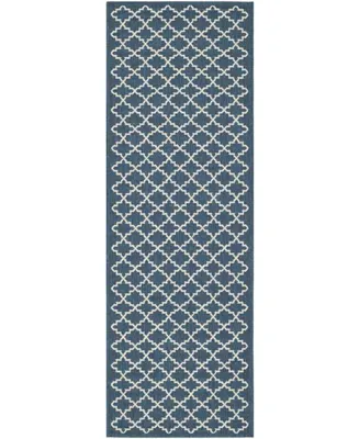 Safavieh Courtyard CY6919 Navy and Beige 2'3" x 16' Sisal Weave Runner Outdoor Area Rug