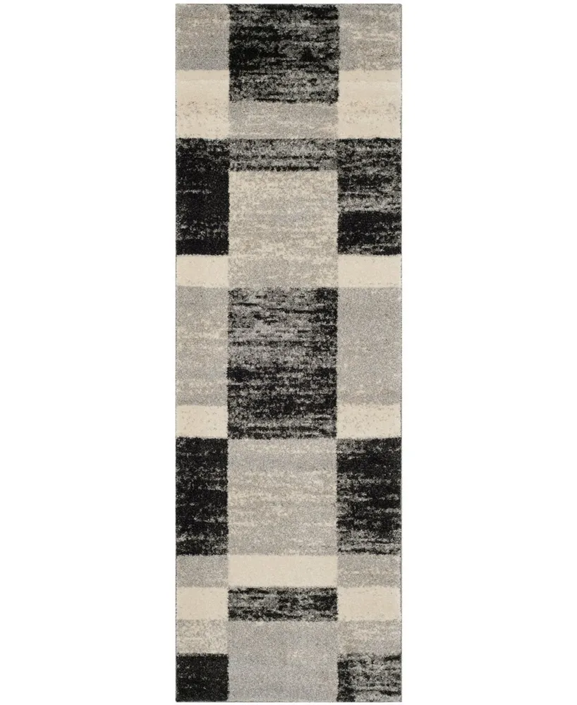 Safavieh Retro RET2692 Black and Light Grey 2'3" x 9' Runner Area Rug