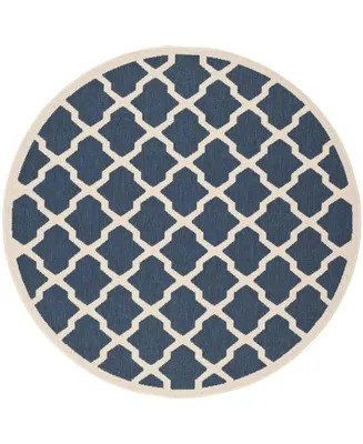 Safavieh Courtyard CY6903 Navy and Beige 4' x 4' Sisal Weave Round Outdoor Area Rug