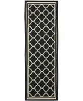 Safavieh Courtyard CY6918 Black and Beige 2'3" x 14' Runner Outdoor Area Rug