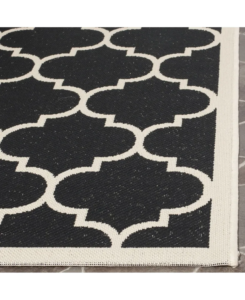 Safavieh Courtyard CY6914 Black and Beige 5'3" x 7'7" Sisal Weave Outdoor Area Rug