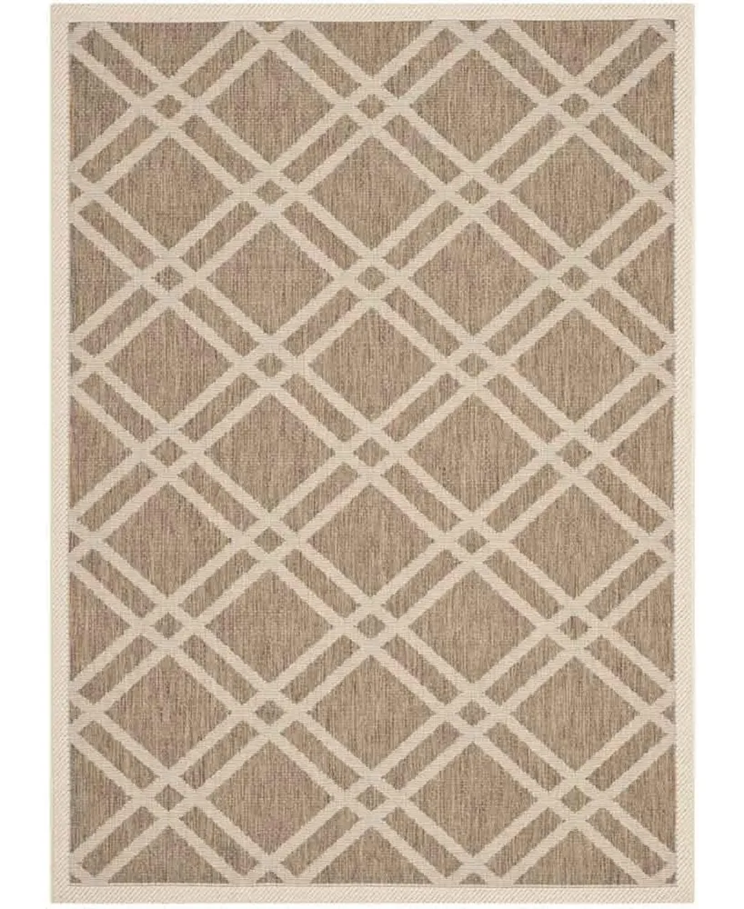 Safavieh Courtyard CY6923 Brown and Bone 5'3" x 7'7" Sisal Weave Outdoor Area Rug