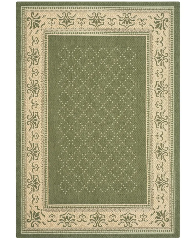 Safavieh Courtyard CY0901 Olive and Natural 2'3" x 6'7" Runner Outdoor Area Rug