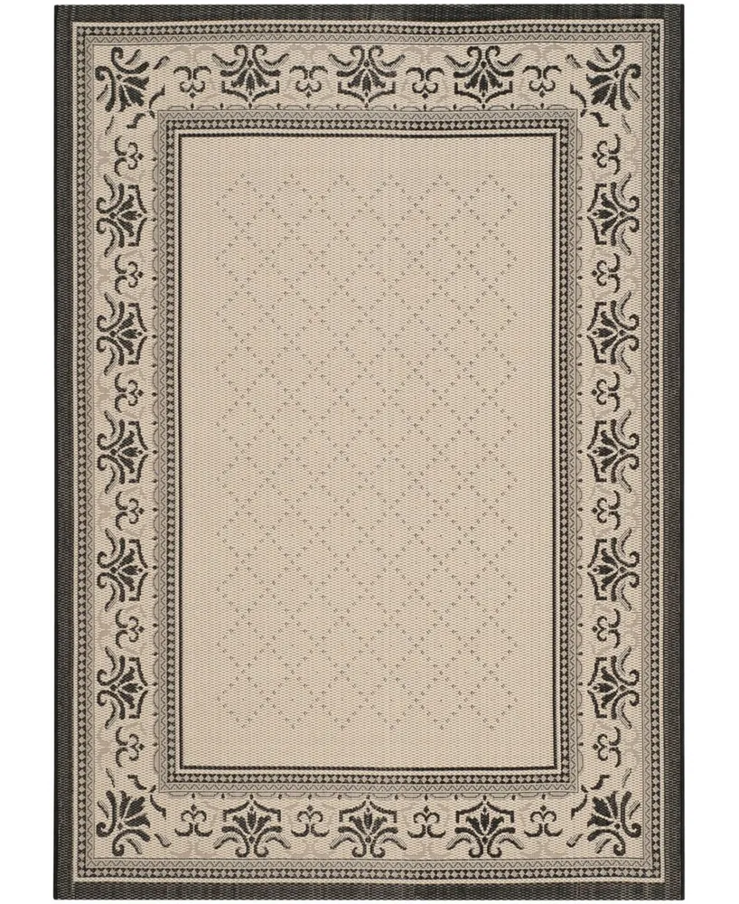 Safavieh Courtyard CY0901 Sand and Black 6'7" x 9'6" Outdoor Area Rug