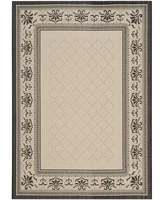 Safavieh Courtyard CY0901 Sand and Black 6'7" x 9'6" Outdoor Area Rug