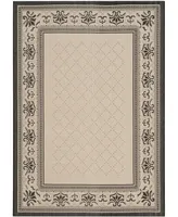 Safavieh Courtyard CY0901 Sand and Black 6'7" x 9'6" Outdoor Area Rug