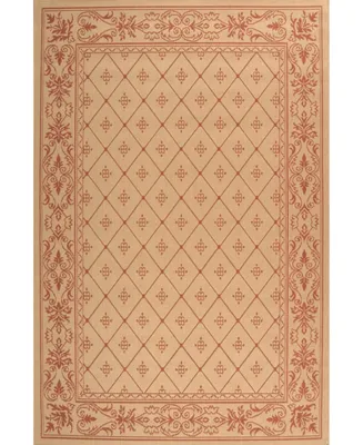 Safavieh Courtyard CY2326 Natural and Terra 5'3" x 5'3" Sisal Weave Round Outdoor Area Rug