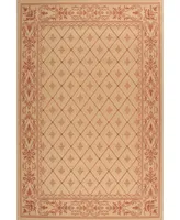 Safavieh Courtyard CY2326 Natural and Terra 5'3" x 5'3" Sisal Weave Round Outdoor Area Rug