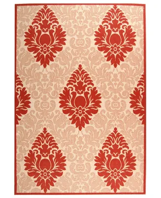 Safavieh Courtyard CY2714 Natural and Red 4' x 5'7" Sisal Weave Outdoor Area Rug