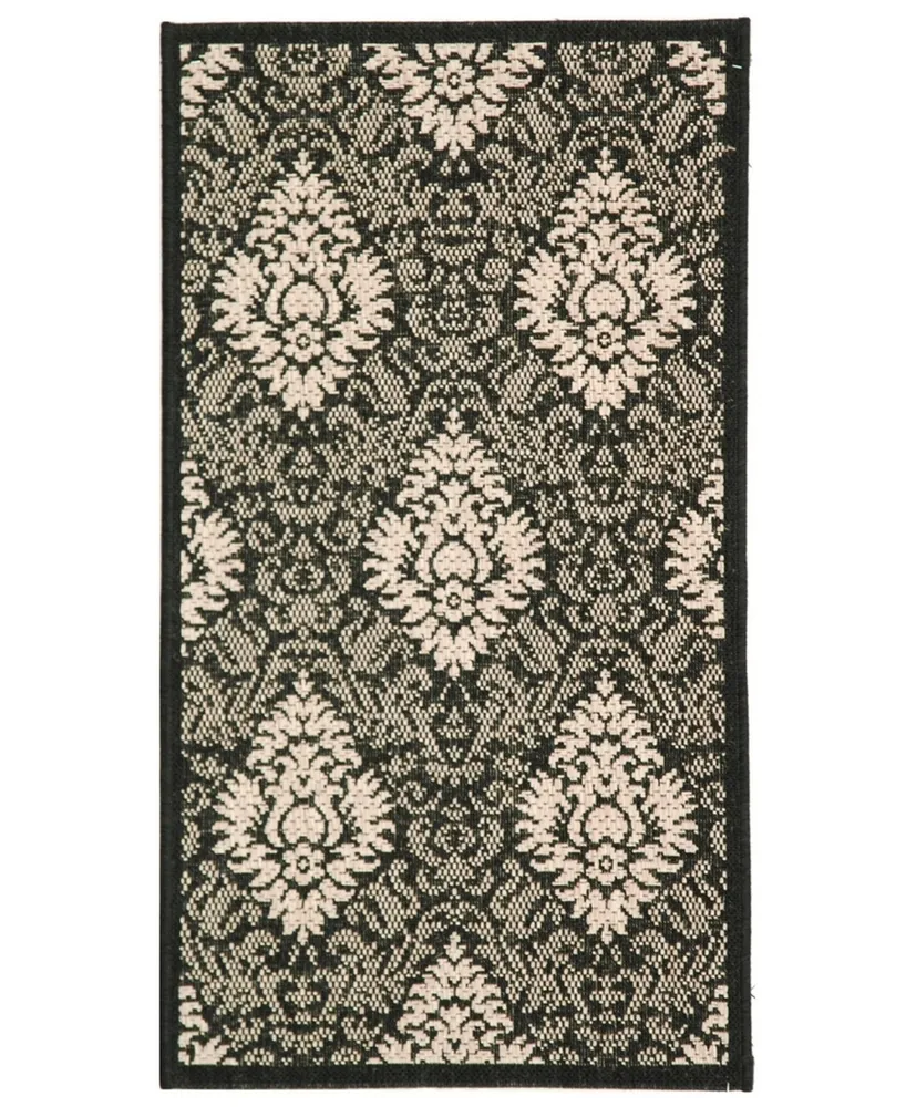 Safavieh Courtyard CY2714 Black and Sand 2'3" x 6'7" Runner Outdoor Area Rug