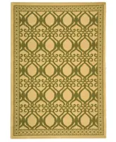 Safavieh Courtyard CY3040 Natural and Olive 6'7" x 9'6" Outdoor Area Rug