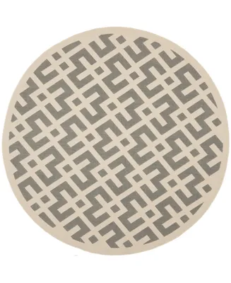 Safavieh Courtyard CY6915 Gray and Bone 4' x 4' Round Outdoor Area Rug