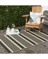 Safavieh Courtyard CY6062 Black and Bone 5'3" x 7'7" Sisal Weave Outdoor Area Rug