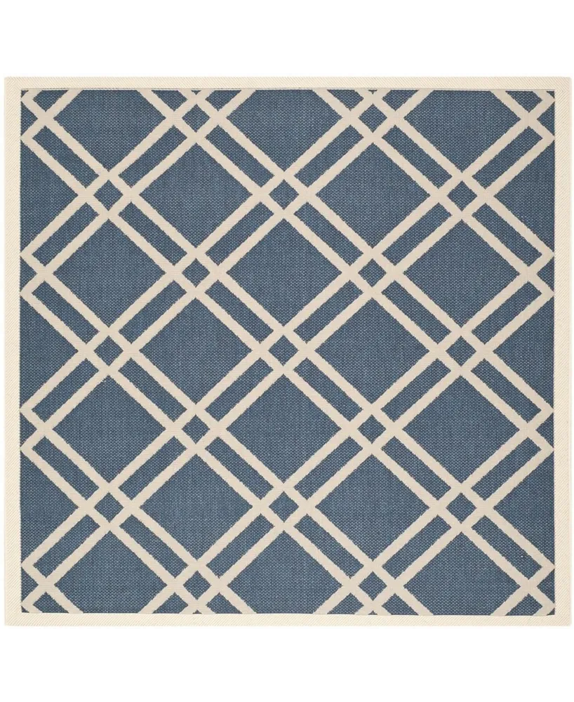 Safavieh Courtyard CY6923 Navy and Beige 5'3" x 5'3" Sisal Weave Square Outdoor Area Rug