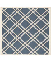 Safavieh Courtyard CY6923 Navy and Beige 5'3" x 5'3" Sisal Weave Square Outdoor Area Rug