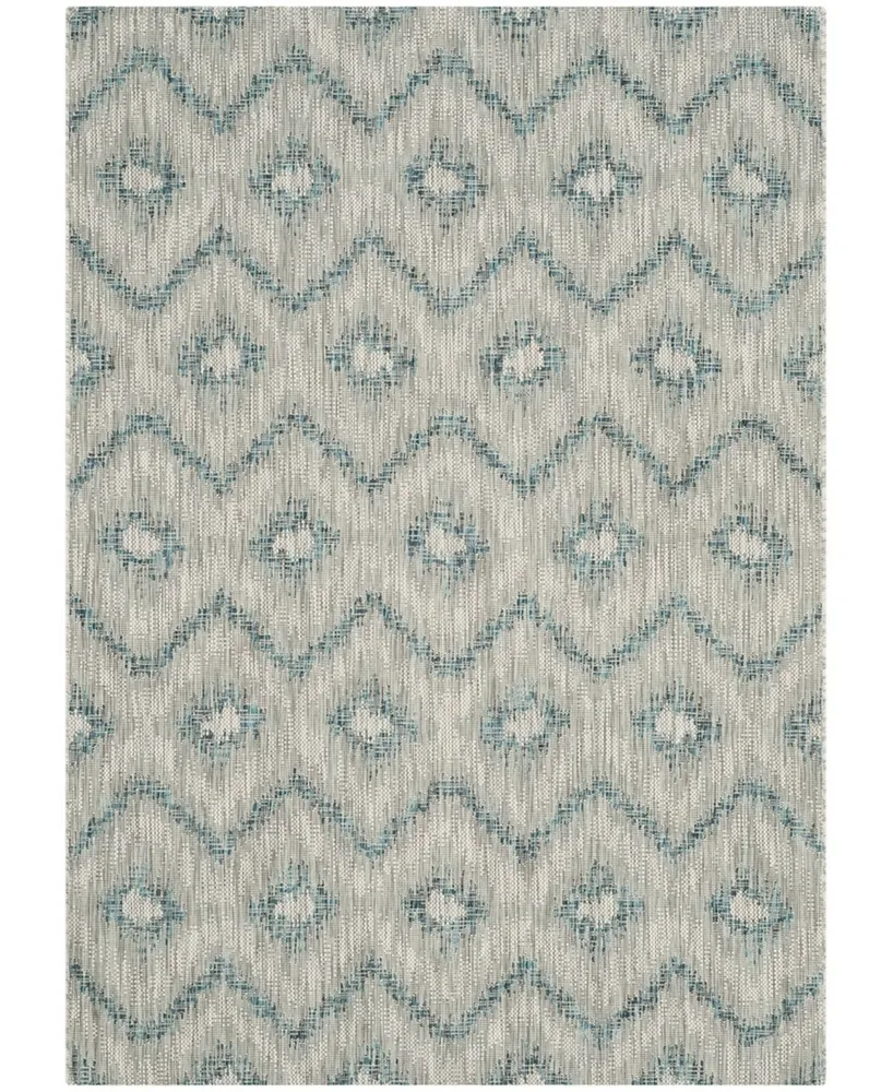 Safavieh Courtyard CY8463 Gray and Blue 5'3" x 7'7" Outdoor Area Rug