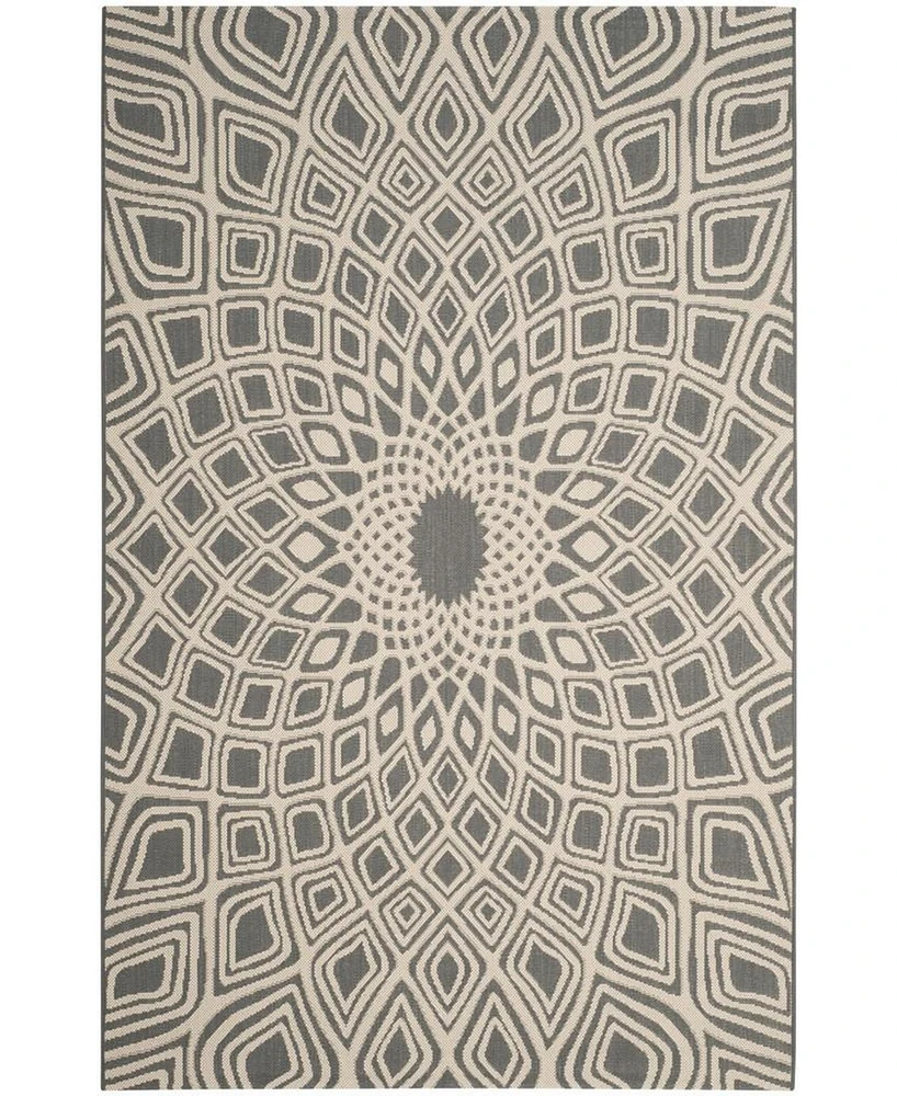 Safavieh Courtyard CY6616 Anthracite and Beige 9' x 12' Sisal Weave Outdoor Area Rug