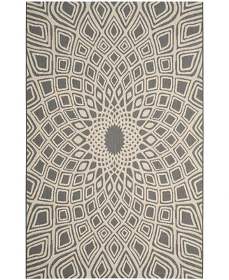 Safavieh Courtyard CY6616 Anthracite and Beige 9' x 12' Sisal Weave Outdoor Area Rug