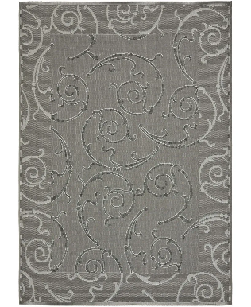 Safavieh Courtyard CY7108 Anthracite and Light Gray 2'7" x 5' Outdoor Area Rug