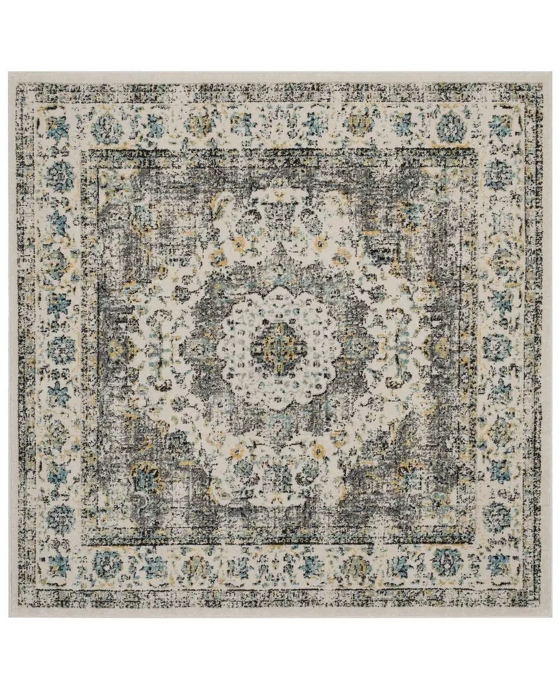 Safavieh Evoke EVK220 Gray and Gold 6'7" x 6'7" Square Area Rug