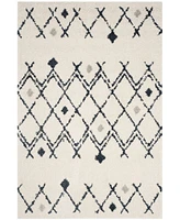 Safavieh Berber Shag BER164 Cream and Navy 4' x 6' Area Rug