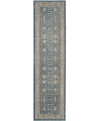 Safavieh Sofia SOF376 Blue and Beige 2'2" x 14' Runner Area Rug