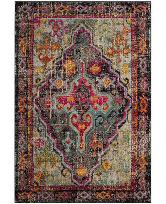 Safavieh Monaco MNC247 Gray and Fuchsia 6'7" x 9'2" Area Rug