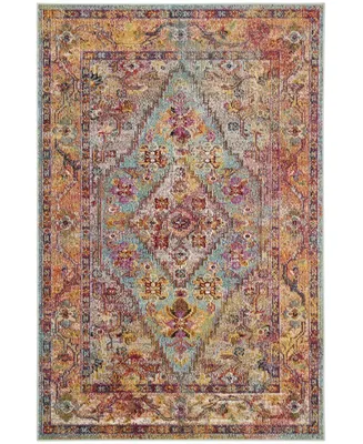 Safavieh Crystal CRS507 Light Blue and Orange 6'7" x 9'2" Area Rug