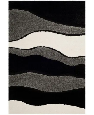 Safavieh Florida Shag SG475 Grey and Black 2'3" x 8' Runner Area Rug