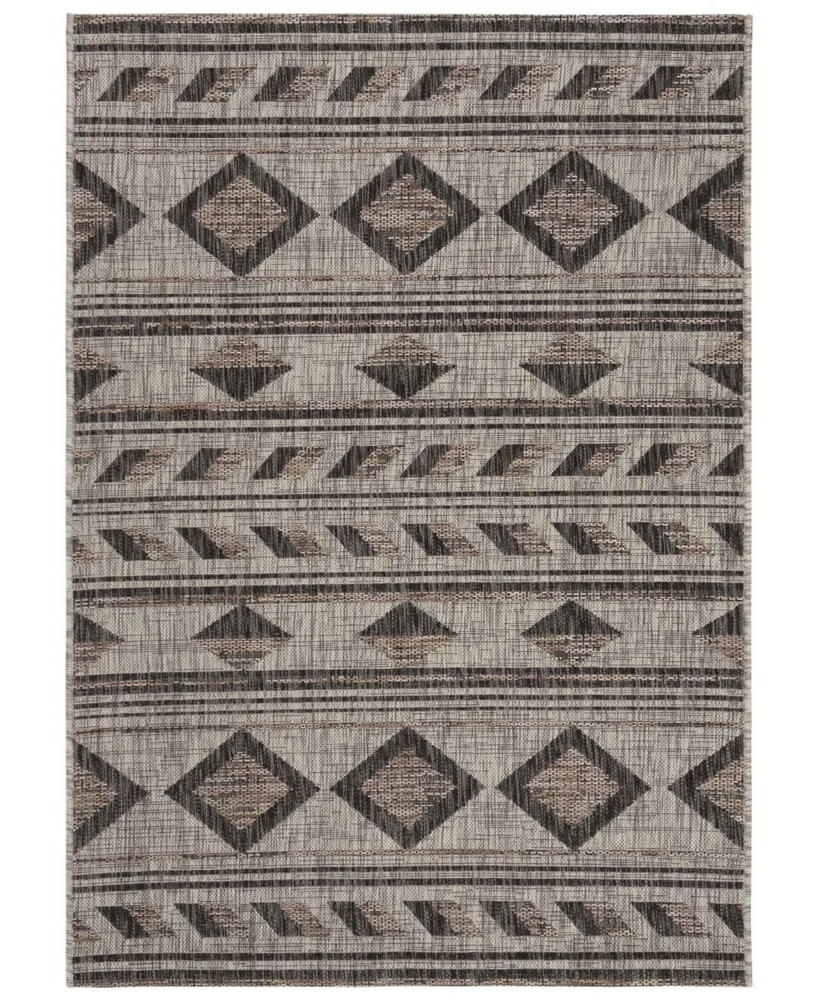 Safavieh Courtyard CY8529 Gray and Black 5'3" x 7'7" Outdoor Area Rug