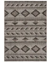 Safavieh Courtyard CY8529 Gray and Black 5'3" x 7'7" Outdoor Area Rug