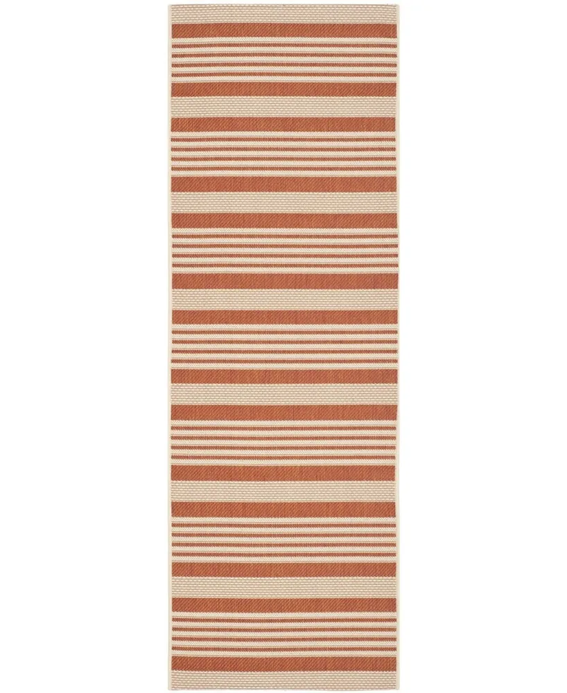 Safavieh Courtyard CY6062 Terracotta and Beige 2'3" x 10' Sisal Weave Runner Outdoor Area Rug