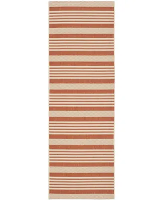 Safavieh Courtyard CY6062 Terracotta and Beige 2'3" x 10' Sisal Weave Runner Outdoor Area Rug