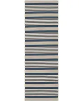 Safavieh Courtyard CY6062 Navy and Beige 2'3" x 10' Sisal Weave Runner Outdoor Area Rug