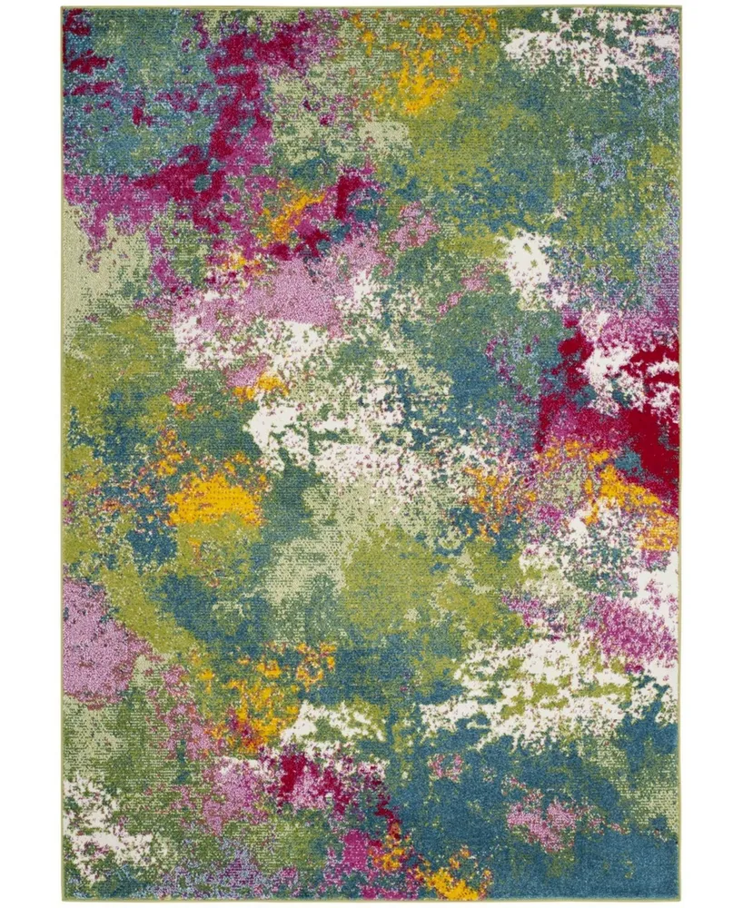 Safavieh Watercolor WTC697 Green and Fuchsia 4' x 6' Area Rug