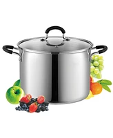 Cook N Home Stockpot Sauce Pot Induction Pot With Lid Professional Stainless Steel 8 Quart , Dishwasher Safe With Stay-Cool Handles , Silver