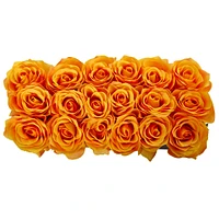 Nearly Natural Dozen Silk Roses Ceramic Rectangular Planter