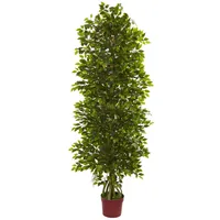 Nearly Natural 6' Four Tier Mini Ficus Artificial Tree Uv Resistant