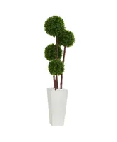 Nearly Natural 4' Boxwood Artificial Topiary Tree in Planter Uv Resistant