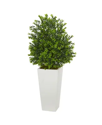 Nearly Natural Sweet Grass Artificial Plant in White Tower Planter