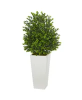 Nearly Natural Sweet Grass Artificial Plant in White Tower Planter