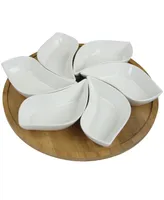 Elama Signature Modern 13.5" 7 Piece Lazy Susan Appetizer