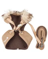 Pet Life Luxe 'Furracious' 2-in-1 Dog Harness Leash with Removable Faux Fur Collar