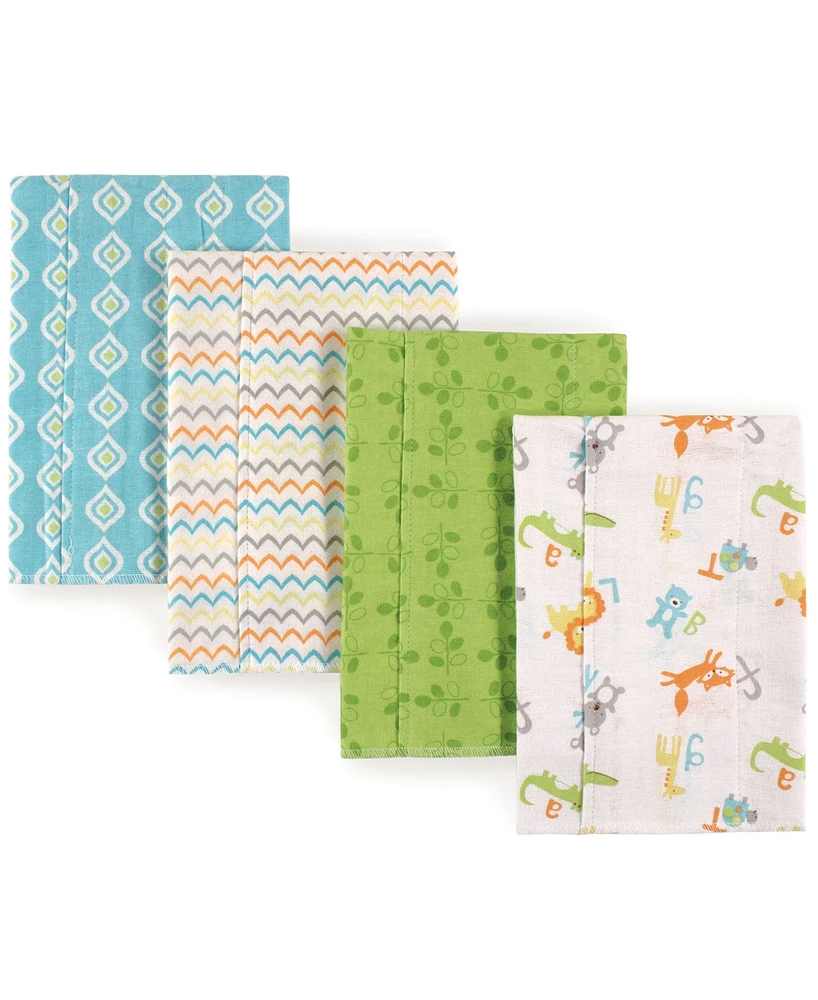 Luvable Friends Baby Boy Cotton Flannel Burp Cloths 4pk, Fox, One