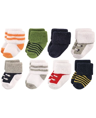 Luvable Friends Baby Girls Newborn Terry Socks, Bow, 6-12 Months
