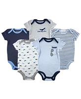 Luvable Friends Baby Boy Cotton Bodysuits 5pk