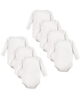Luvable Friends Baby Boys Cotton Long-Sleeve Bodysuits 7pk, White, Months